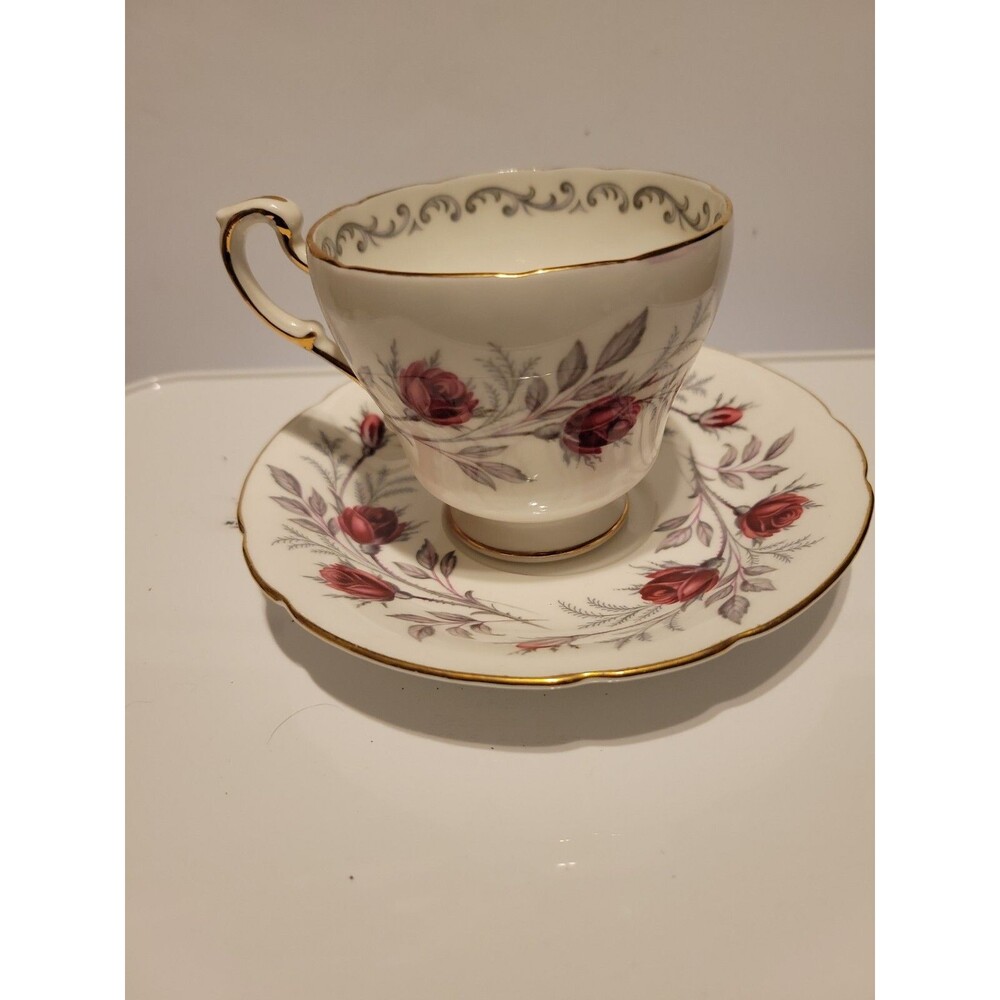 VINTAGE PARAGON TEA CUP AND SAUCER - "FASCINATION" FINE BONE CHINA ENGLAND